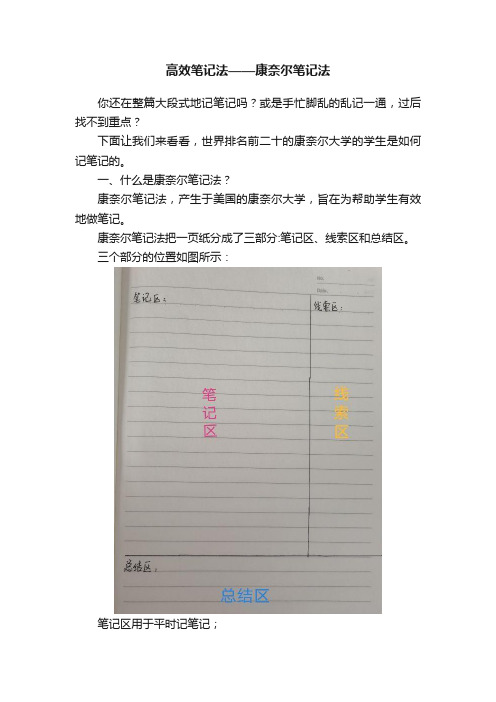 高效笔记法——康奈尔笔记法