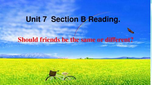 鲁教五四学制英语七年级上册Unit 7  Section B Reading. (共26张PPT)