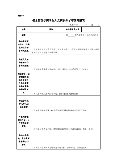 7入党积极分子年度考察表(空白)