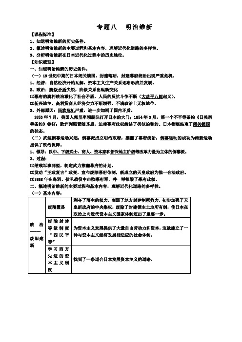 历史选修1人民版明治维新教案8