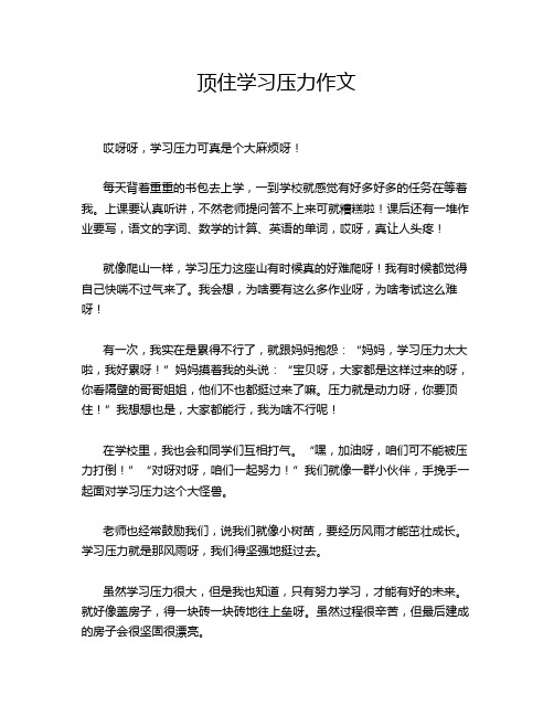 顶住学习压力作文