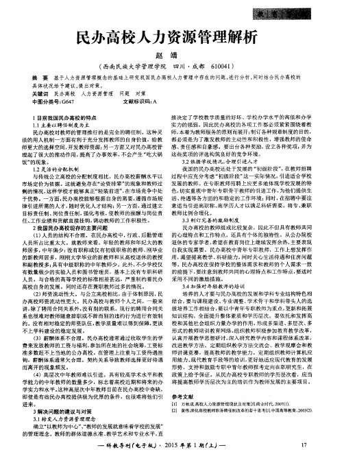 民办高校人力资源管理解析