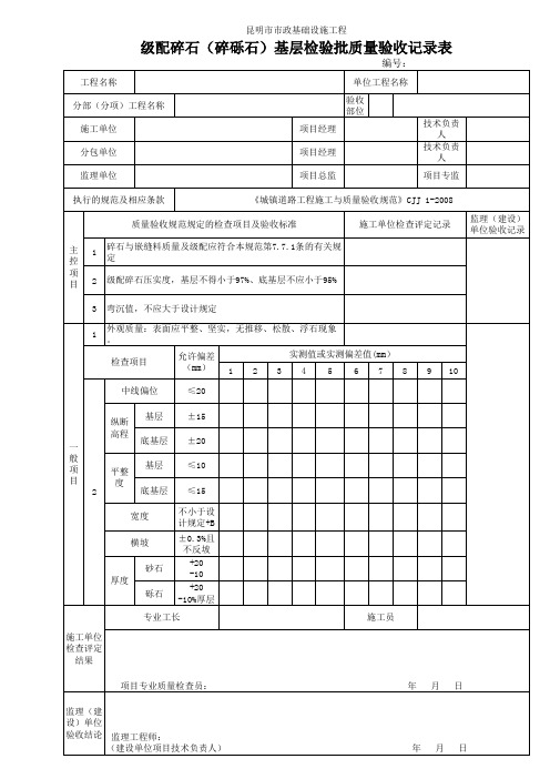 级配碎石质检表