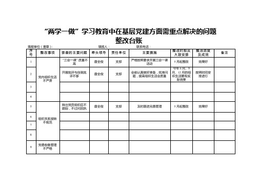 两学一做问题整改台账