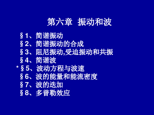 2022-2023年高中物理竞赛 振动和波-1课件