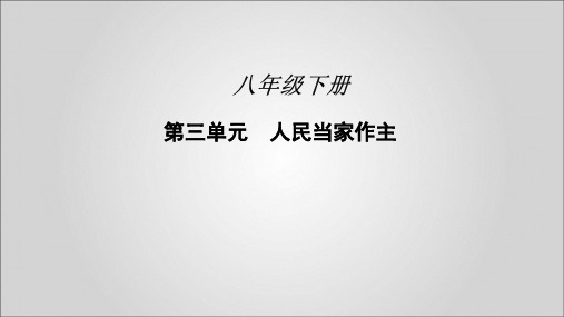 2020届部编版道德和法治中考总复习八年级下册第三单元人民当家作主(共52页)