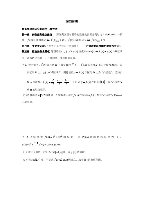 利用导数解决恒成立问题