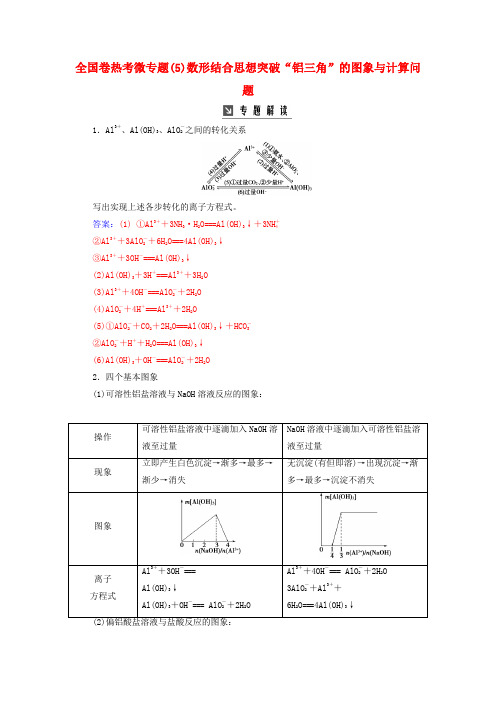 2019版高考化学一轮复习 全国卷热考微专题(5)数形结合思想突破“铝三角”的图象与计算问题学案