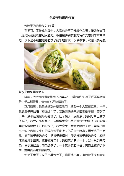 包饺子的乐趣作文