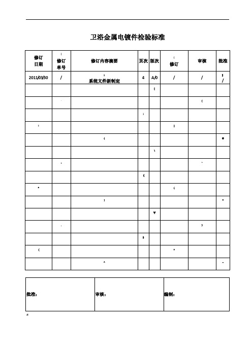 卫浴金属电镀件检验标准