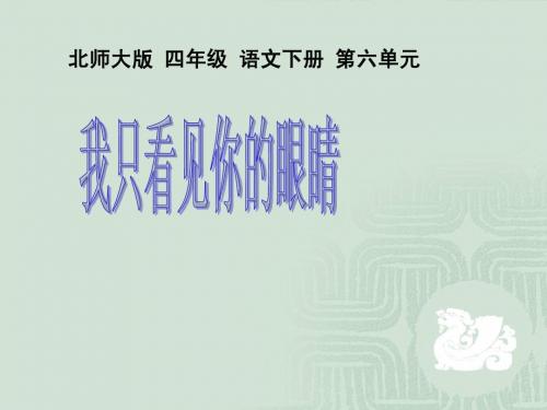 四年级语文下册 第6单元 眼睛《我只看见你的眼睛》课件 北师大版