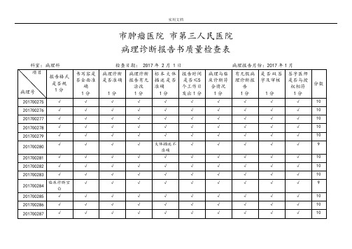 2015年_2018年病理诊断报告材料高质量检查表