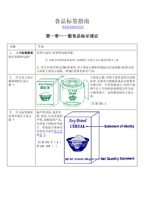 USA食品标签指南