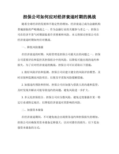 担保公司如何应对经济衰退时期的挑战