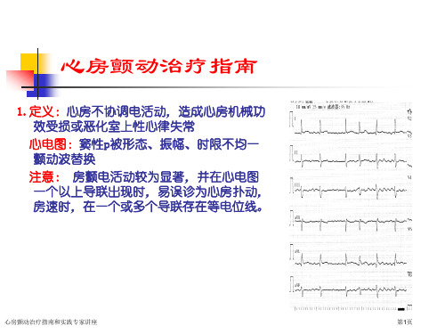 心房颤动治疗指南和实践专家讲座