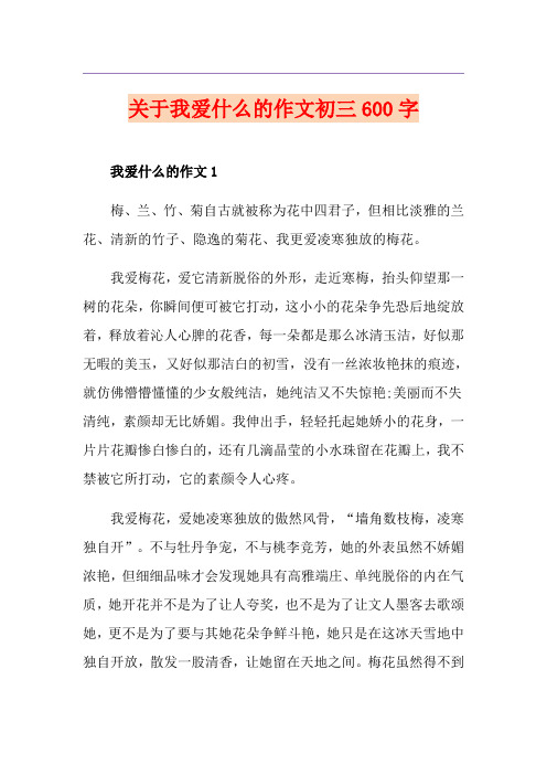 关于我爱什么的作文初三600字