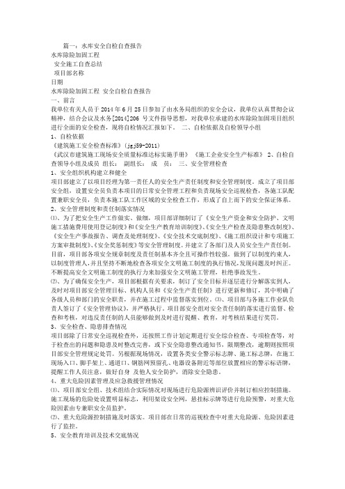 水库安全自查报告
