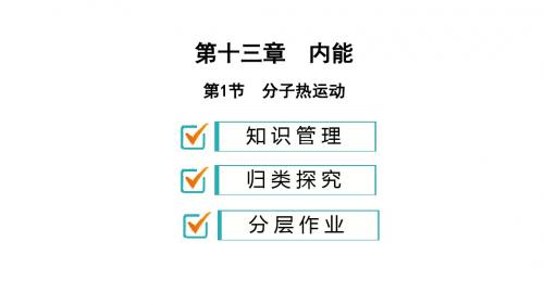 2019年秋人教版九年级物理13.1 分子热运动