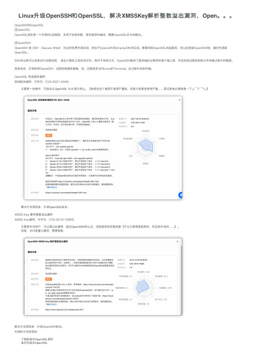 Linux升级OpenSSH和OpenSSL，解决XMSSKey解析整数溢出漏洞、Open。。。