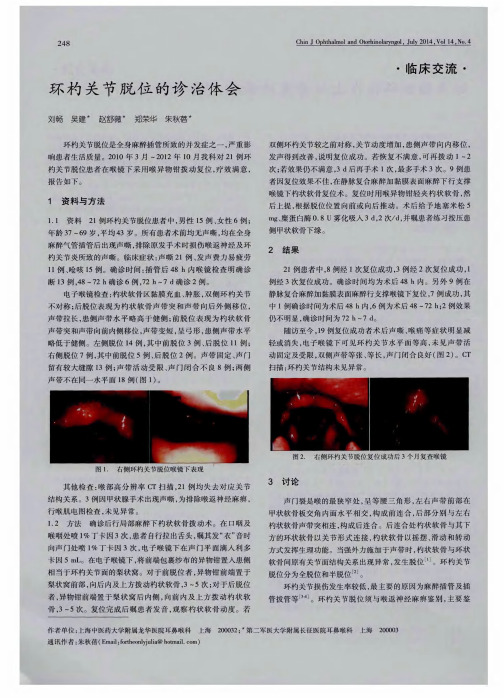 环杓关节脱位的诊治体会