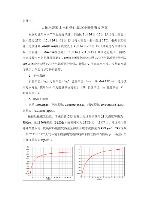 大体积混凝土水化热计算及冷凝管布设方案