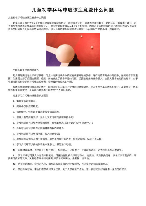 儿童初学乒乓球应该注意些什么问题