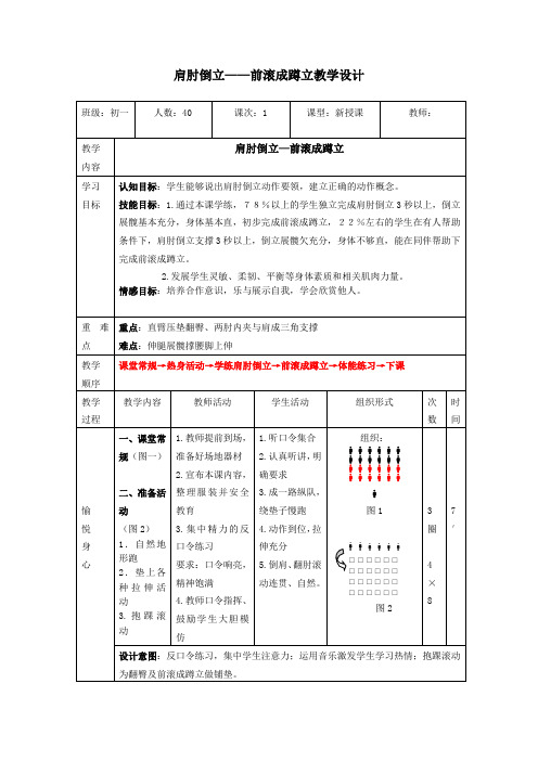 初中体育_肩肘倒立——前滚成蹲立(七年级)教学设计学情分析教材分析课后反思