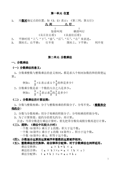 【免费下载】新人教版数学第十一册各单元重点知识点归类整理