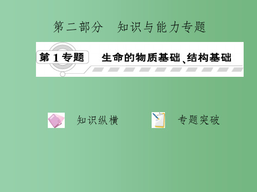 高三生物二轮复习 第1专题 生命的物质基础 结构基础