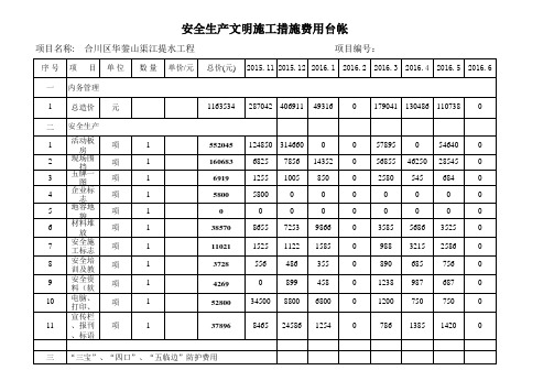 安全文明措施费投入台账