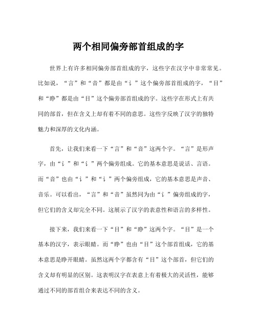 两个相同偏旁部首组成的字