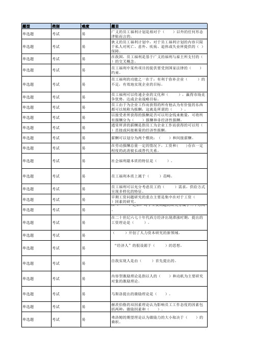 员工福利管理题发