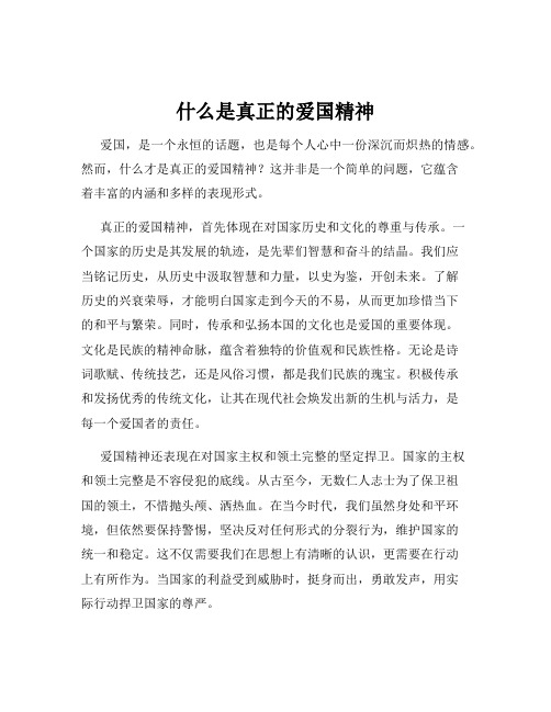 什么是真正的爱国精神