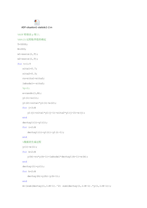 ADF检验MATLAB程序
