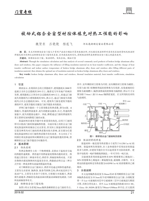 被动式铝合金窗型材腔体填充对热工性能的影响