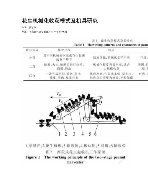 花生机械化收获模式及机具研究