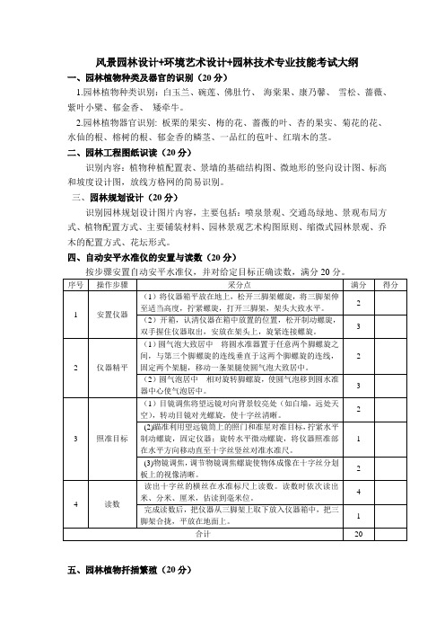 园艺种植类技能测试复习题