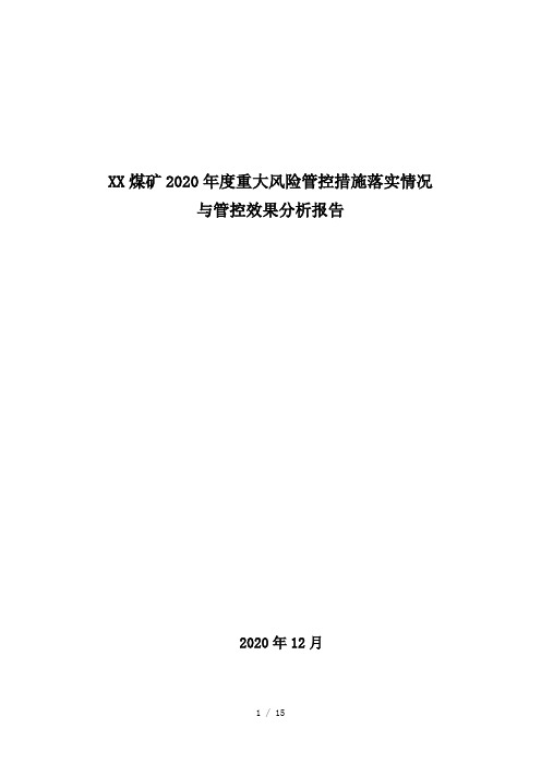 2020年重大风险管控效果分析报告