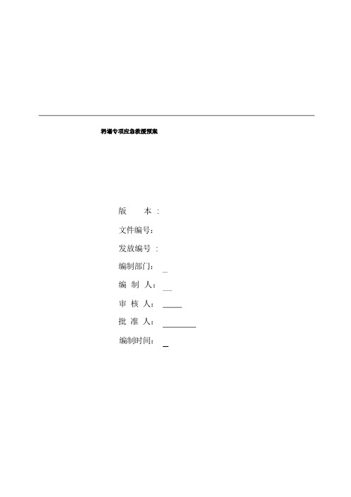 坍塌专项应急救援预案