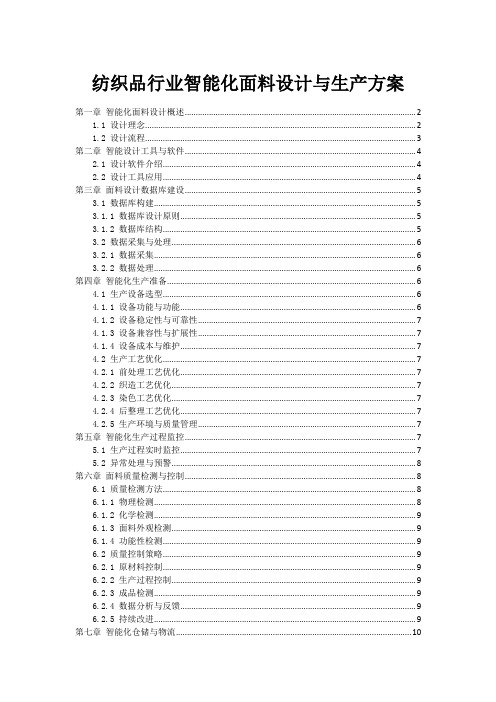 纺织品行业智能化面料设计与生产方案