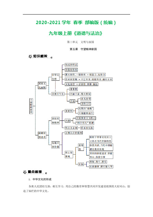 【部编】九年级上册道德与法治第五课 守望精神家园