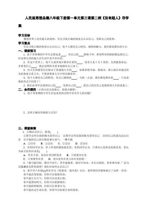 人教版八年级下册思品政治   学案学案 (9)