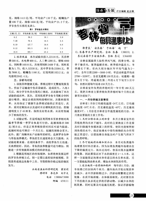 吉林省每月渔事(上)