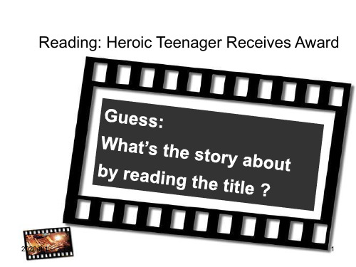 高中英语 人教版必修五Unit5 Using language_ heroic teenager receives award(共13张PPT)