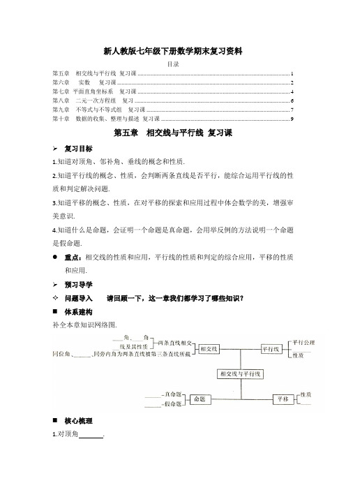 新人教版 数学 七年级 下册  期末复习资料