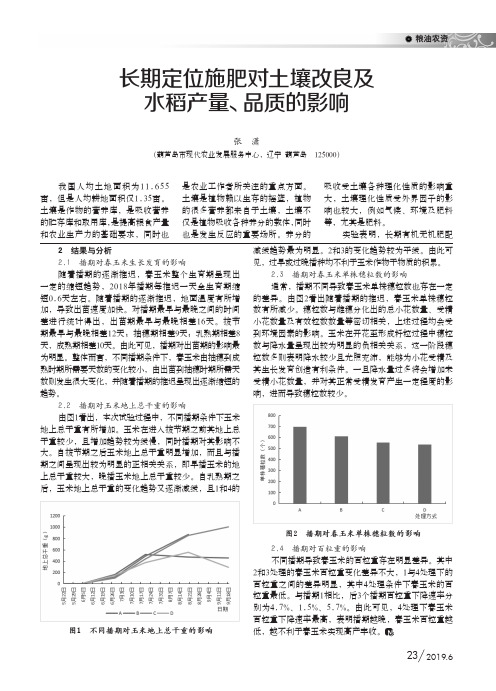 长期定位施肥对土壤改良及水稻产量、品质的影响