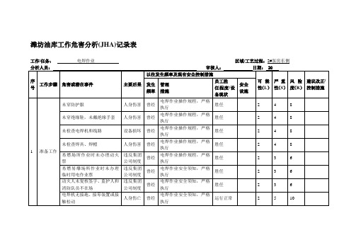 [Word]电焊作业危害识别