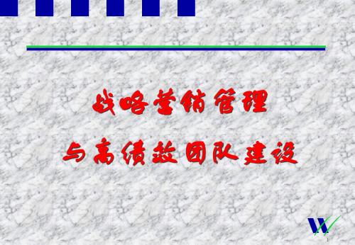 战略营销管理与高绩效团队建设-南京勤善堂2011.12.7