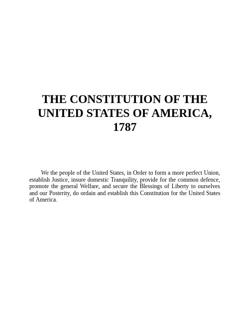 (美国宪法)The United States Constitution