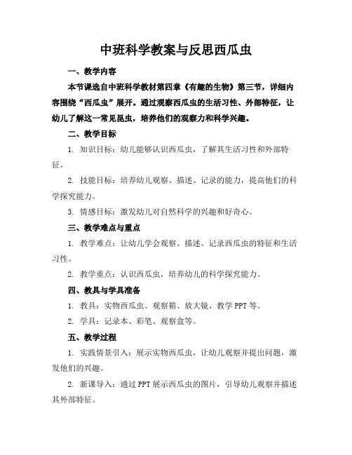 中班科学教案与反思西瓜虫